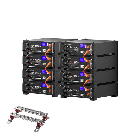 Techex 48V 100Ah LiFePO4 Battery, 100A BMS with Inverter Communication, 3U Rack-Mount, Smart Display & Bluetooth, 6000+ Cycles, Max. 5.12kW Power Output for Off-Grid, Solar System, Backup